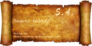 Svartz Anikó névjegykártya